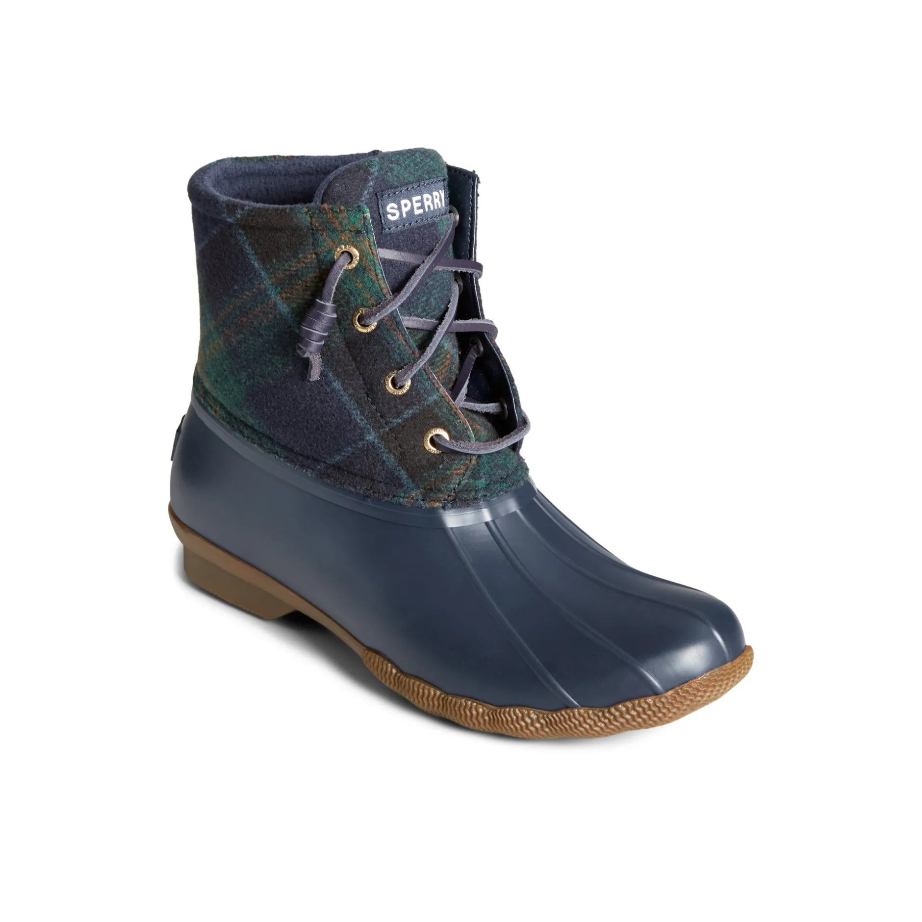 Women Sperry Duck & Rain Boots | Boots^Saltwater Plaid Duck Boot